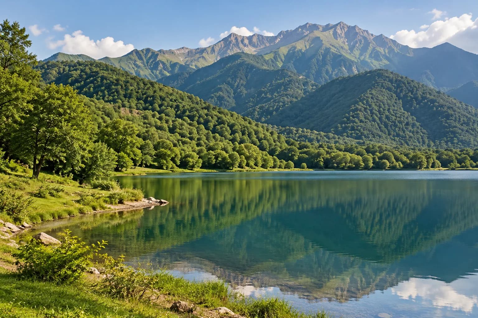 AI ilustrace architektury a prostředí města Gabala