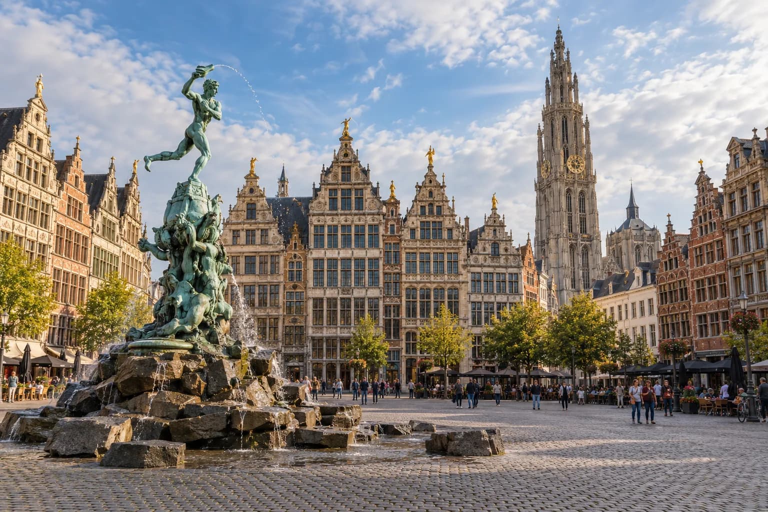 AI ilustrace města Antwerpen, Grote Markt