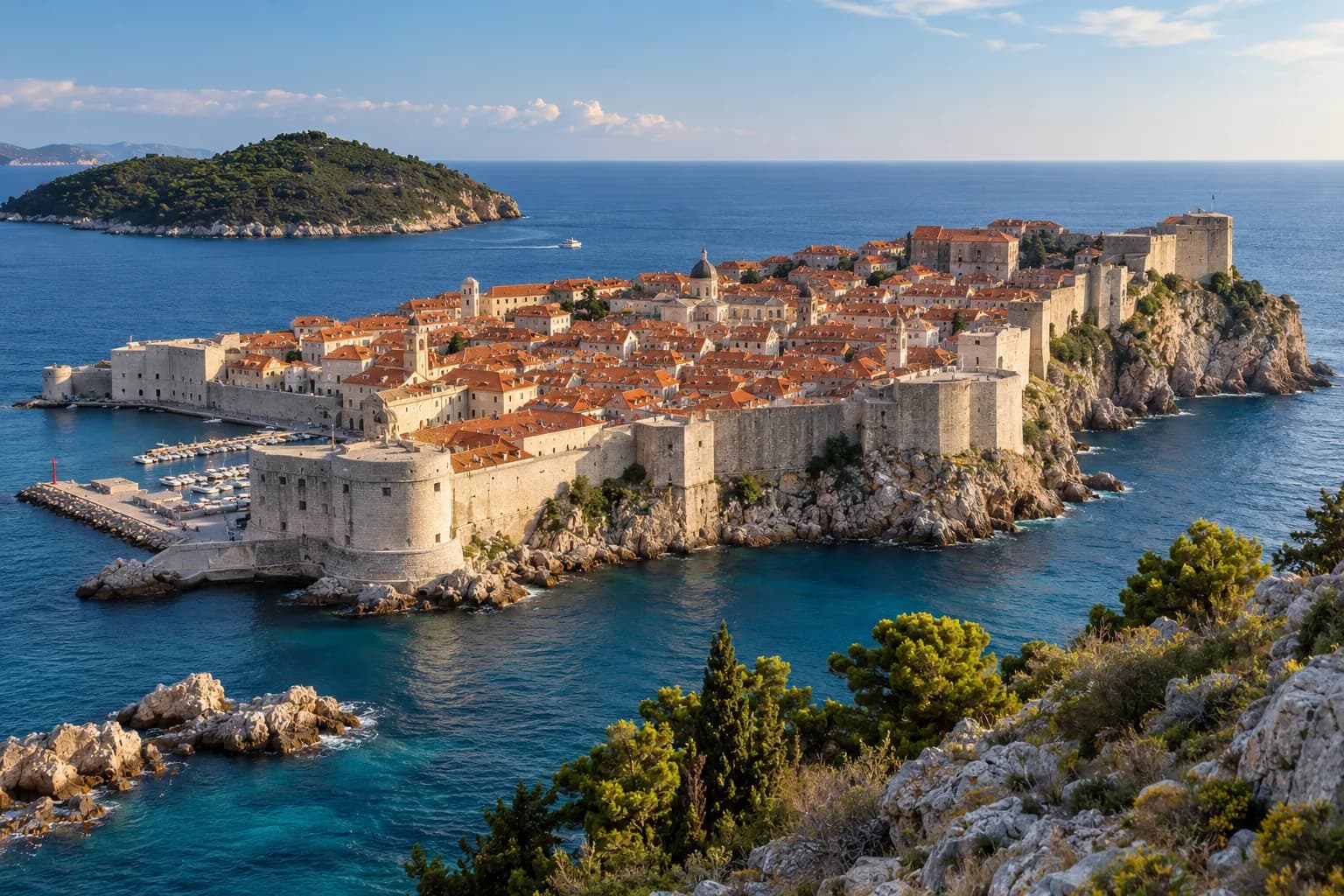 AI ilustrace Dubrovníku a jadranského pobřeží