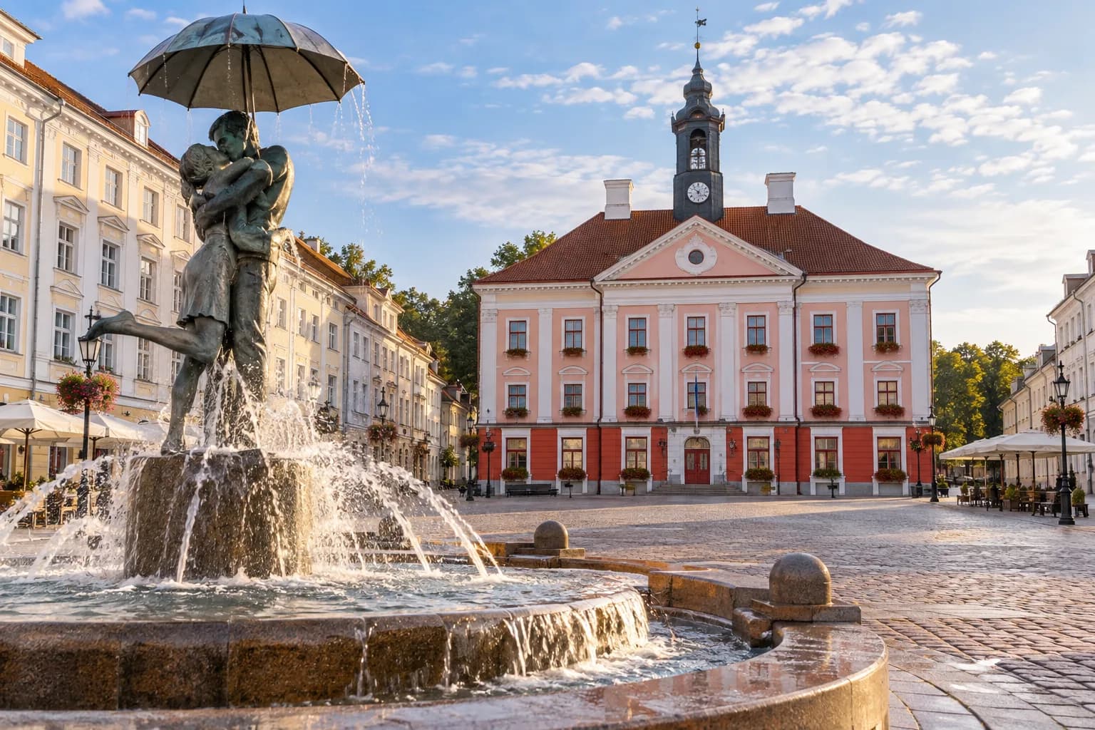 AI ilustrace radničního náměstí v Tartu