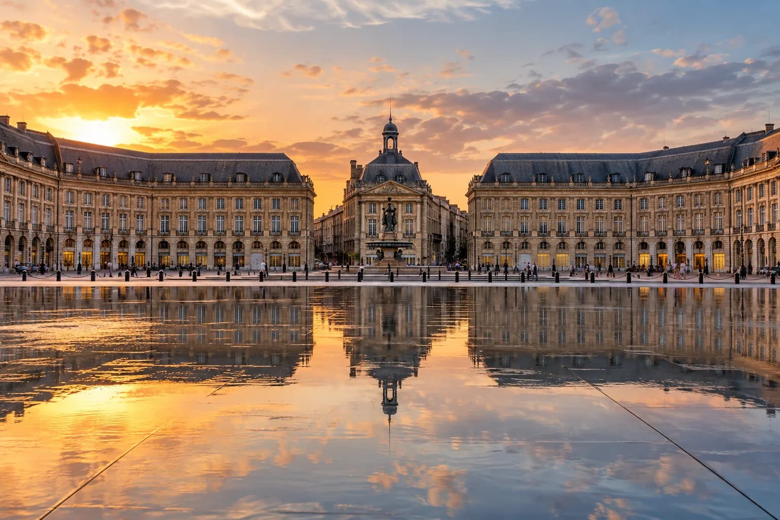 AI ilustrace nábřeží Bordeaux