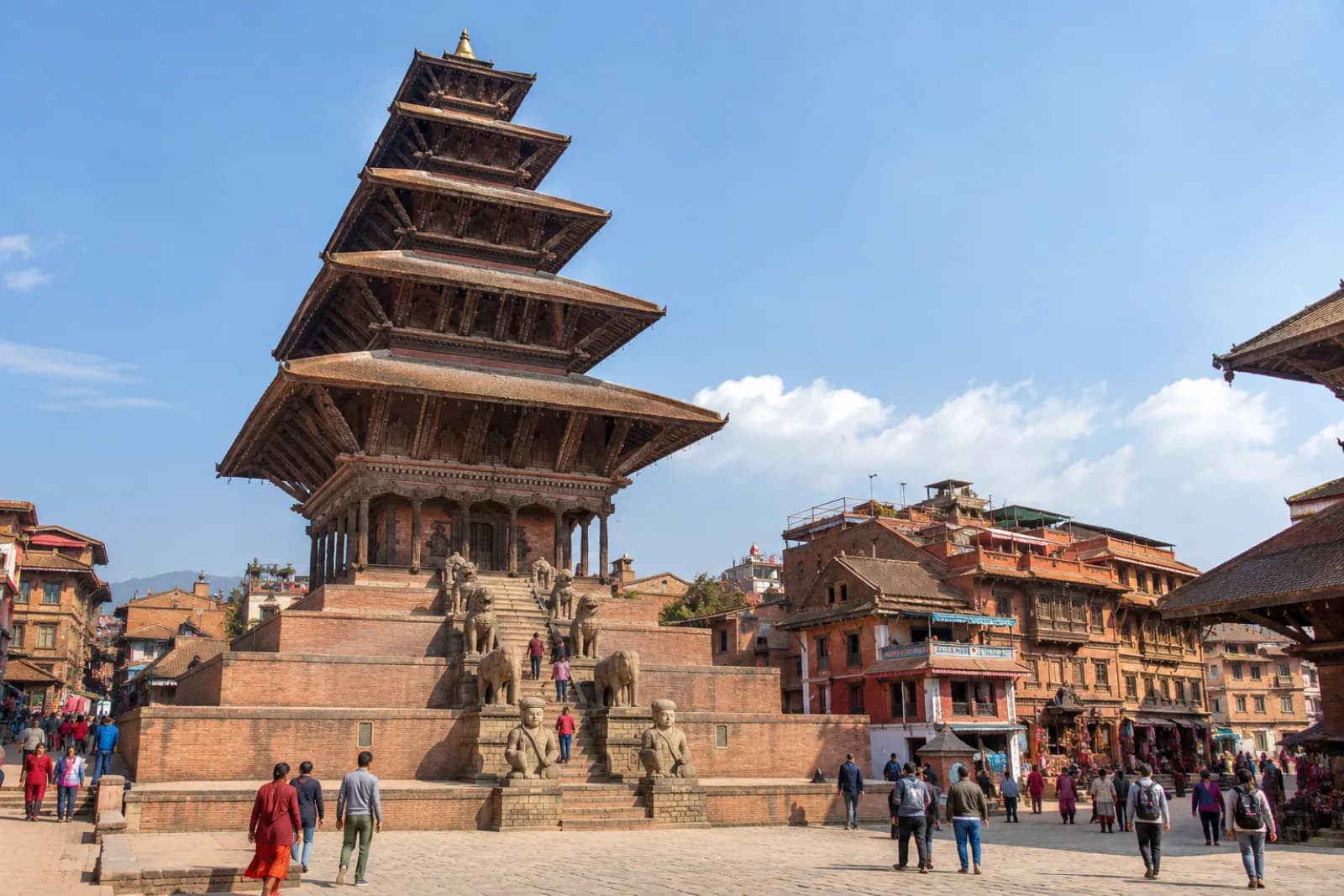 AI ilustrace Bhaktapur: krajina a místní architektura