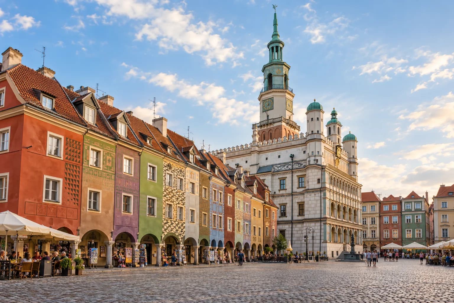 AI ilustrace poznaňského náměstí a radnice