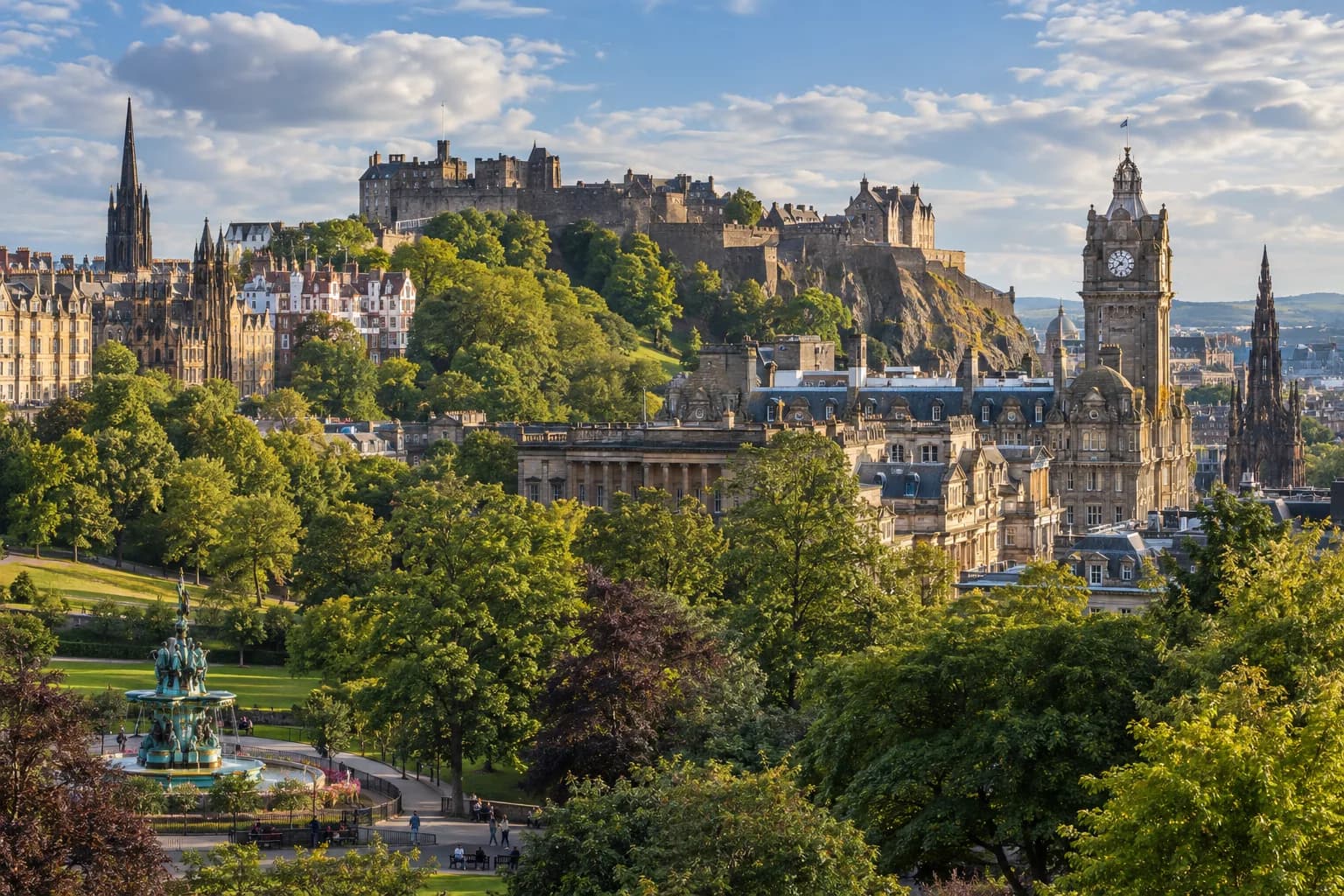AI ilustrace města Edinburgh, Old Town
