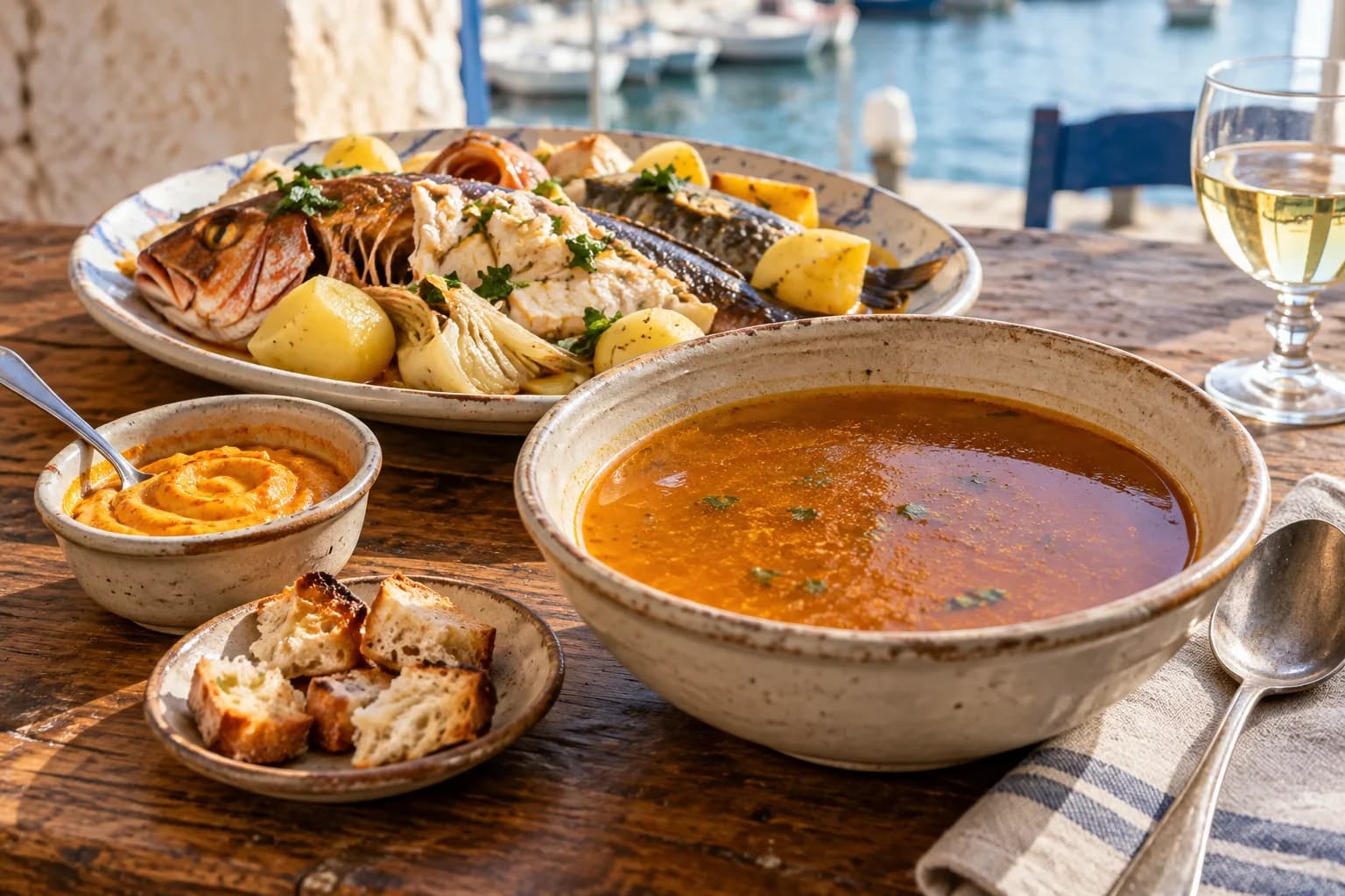 AI ilustrace jídla: Bouillabaisse
