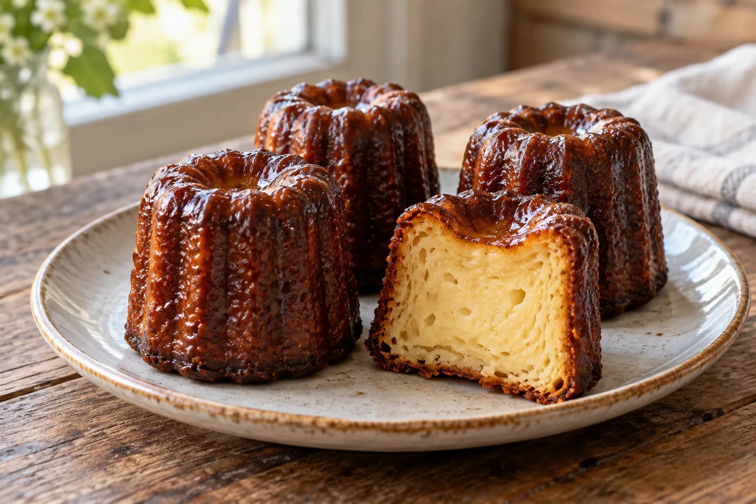 AI ilustrace jídla: Canelé