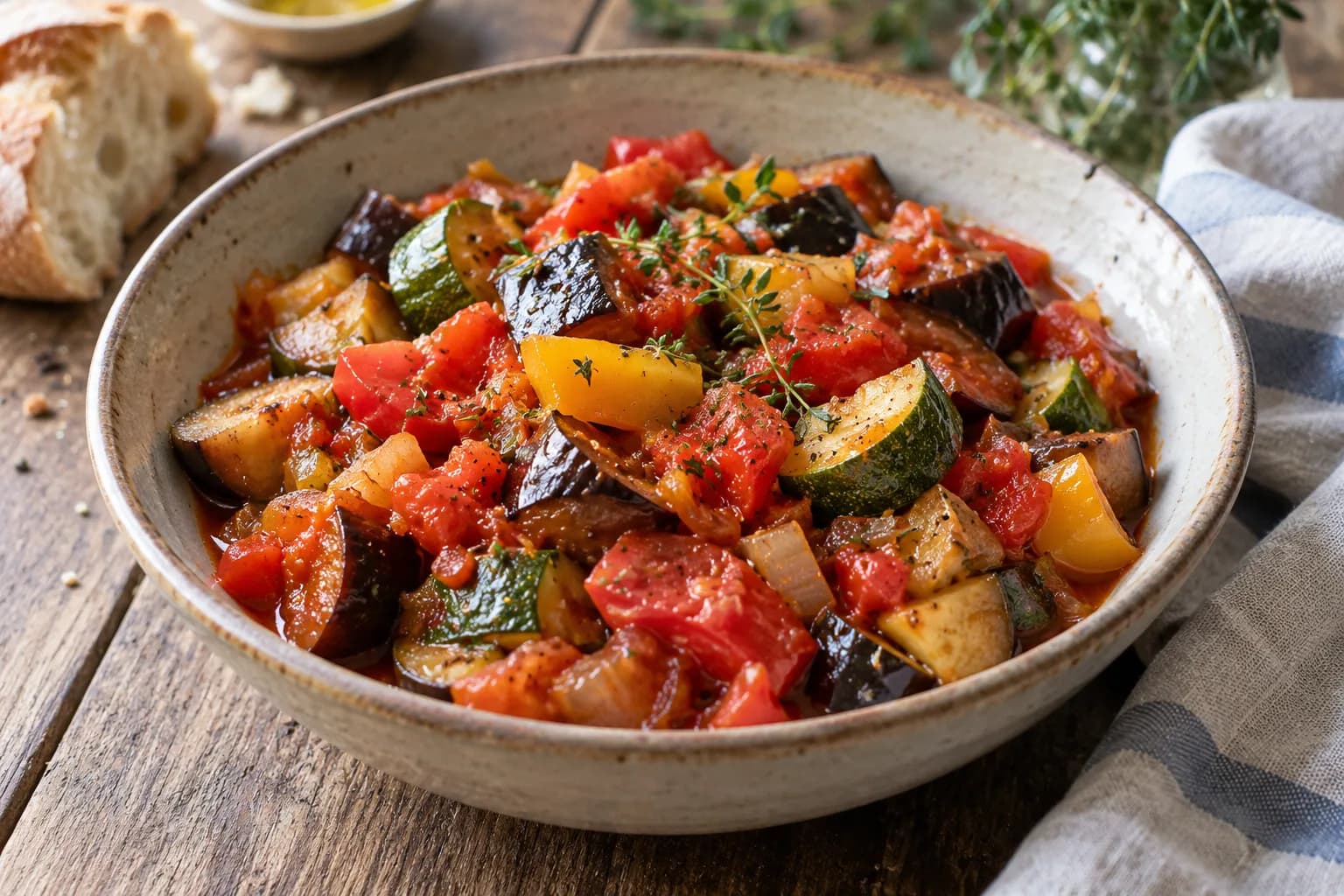 AI ilustrace jídla: Ratatouille