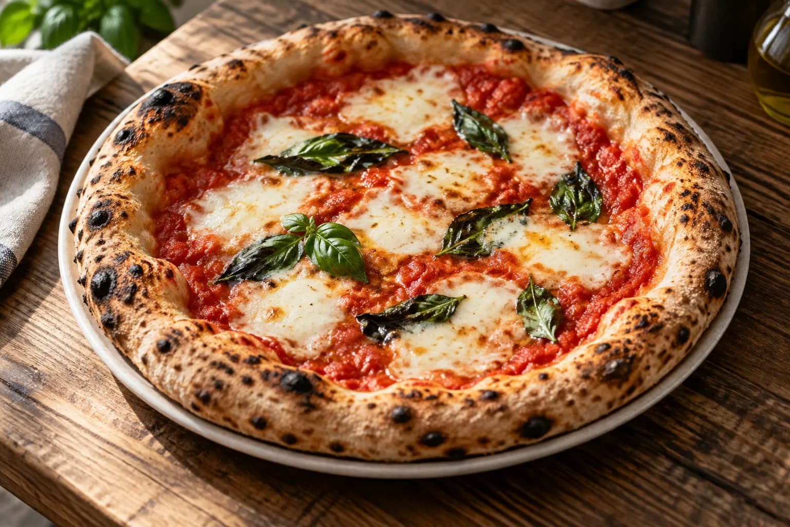 AI ilustrace jídla: Neapolská pizza