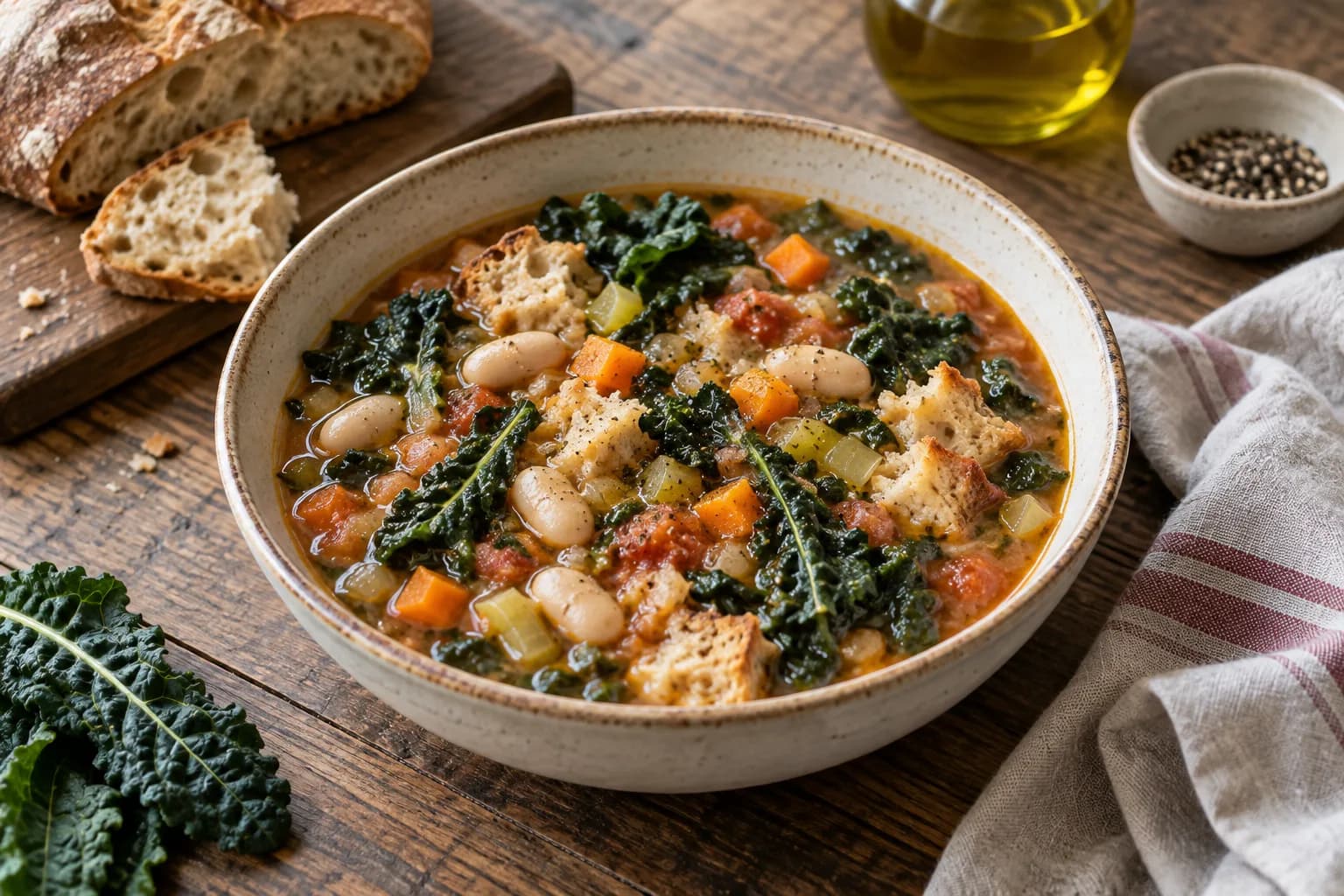 AI ilustrace jídla: Ribollita