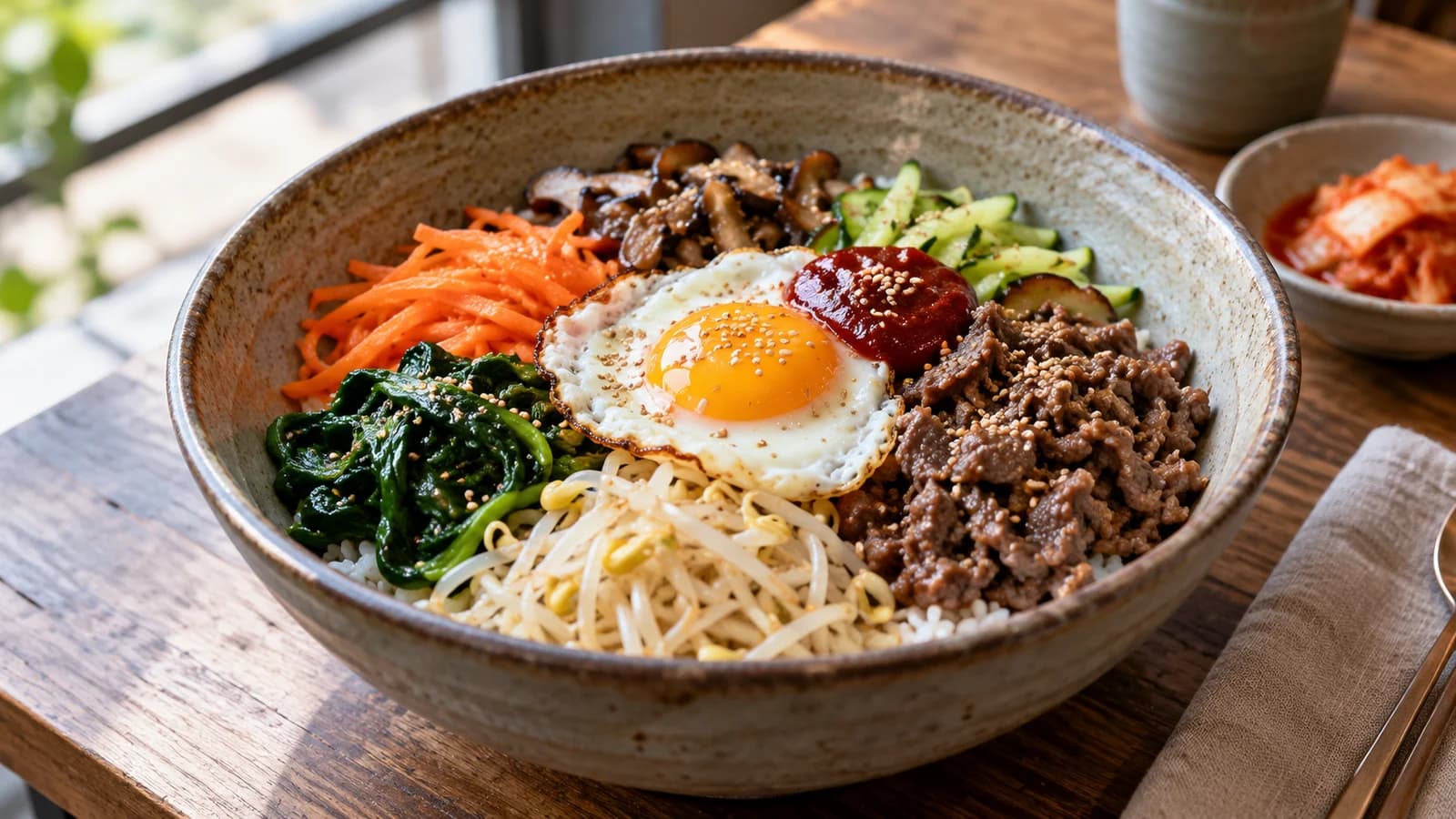 AI ilustrace jídla: Bibimbap