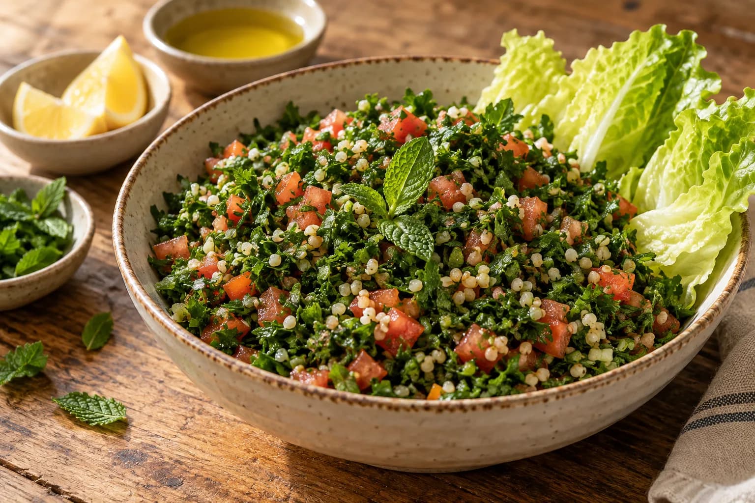 AI ilustrace jídla: Tabbouleh