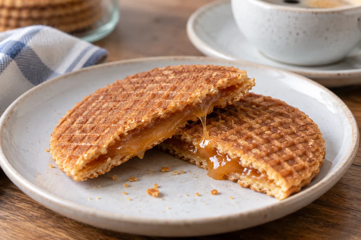 AI ilustrace jídla: Stroopwafel