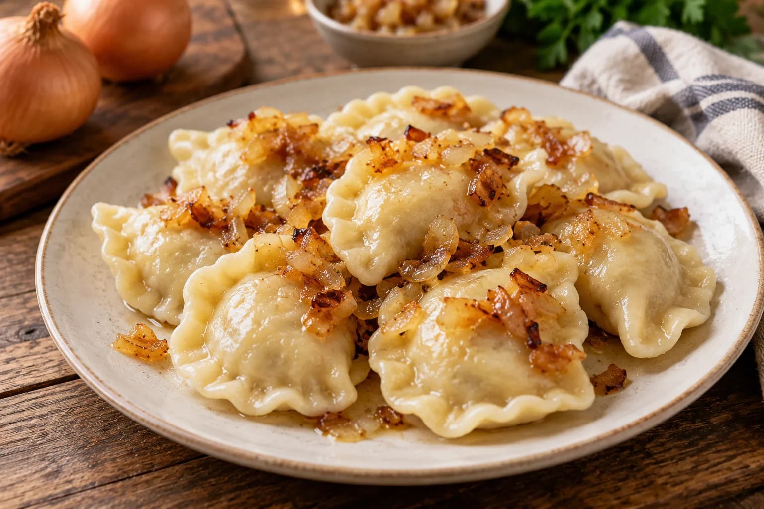AI ilustrace jídla: Pierogi