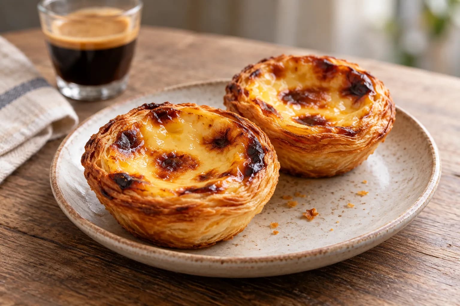 AI ilustrace jídla: Pastel de nata