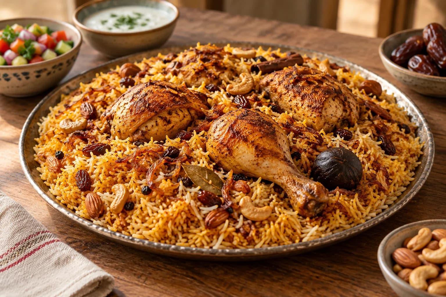 AI ilustrace jídla: Kabsa