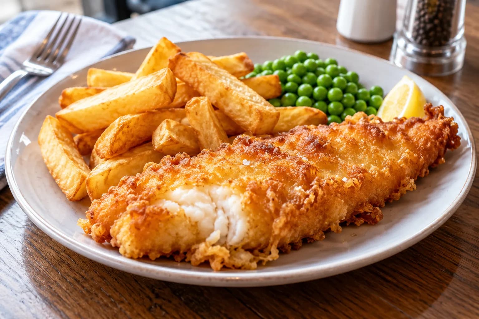 AI ilustrace jídla: Fish and chips