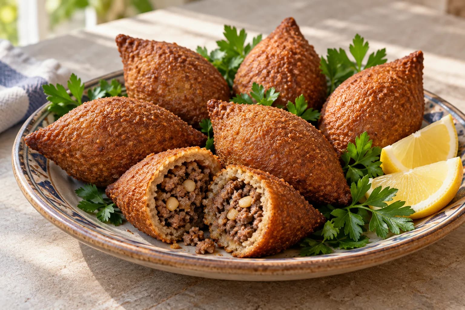 AI ilustrace jídla: Kibbeh