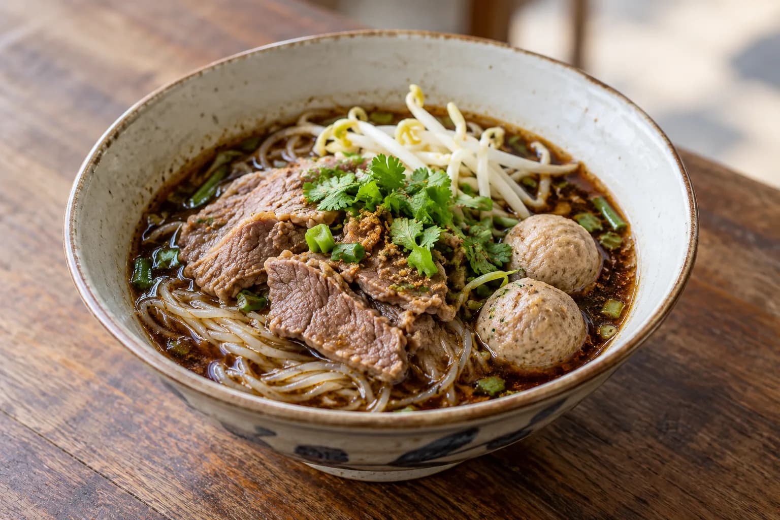 AI ilustrace jídla: Boat noodles