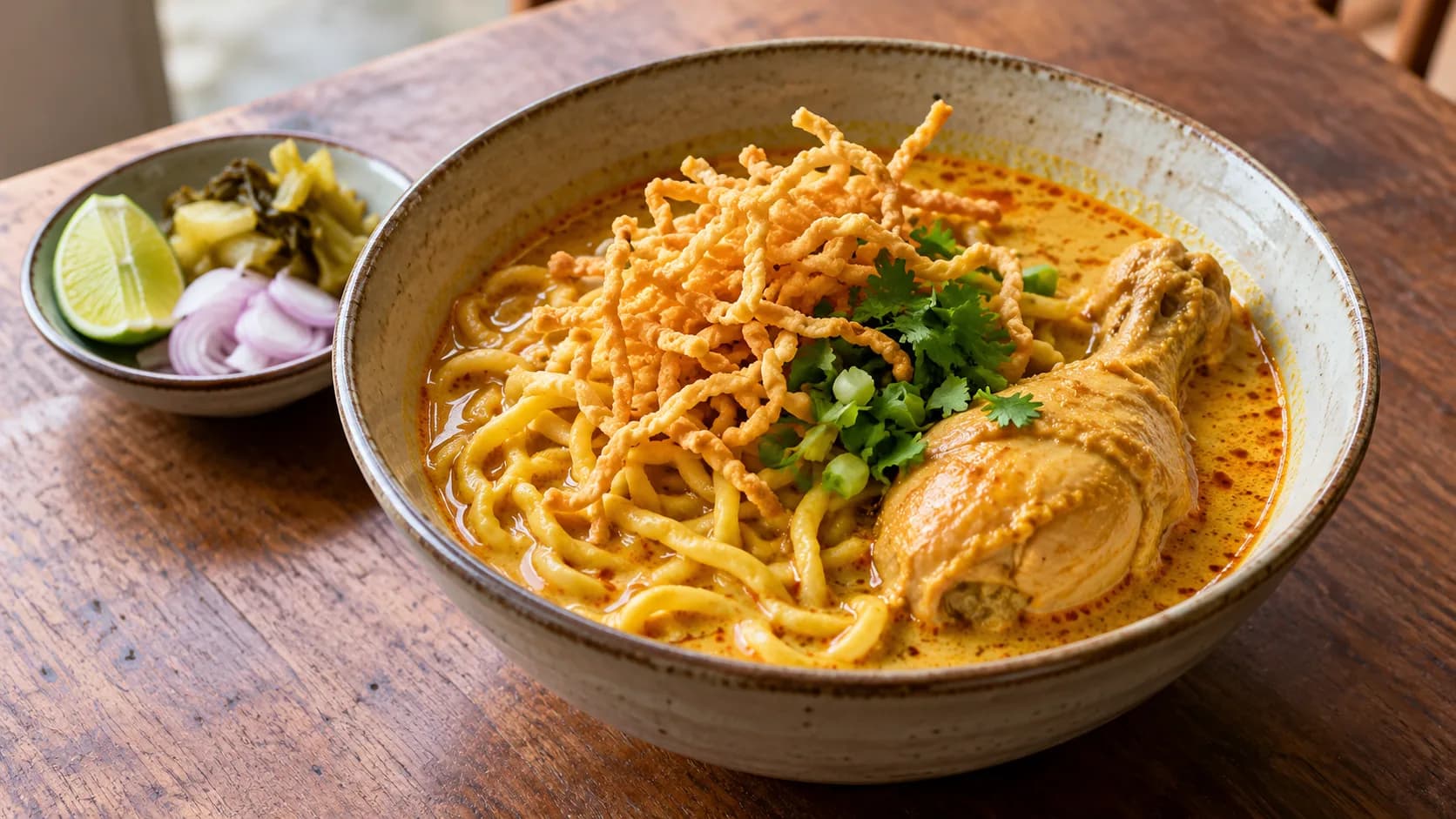AI ilustrace jídla: Khao soi