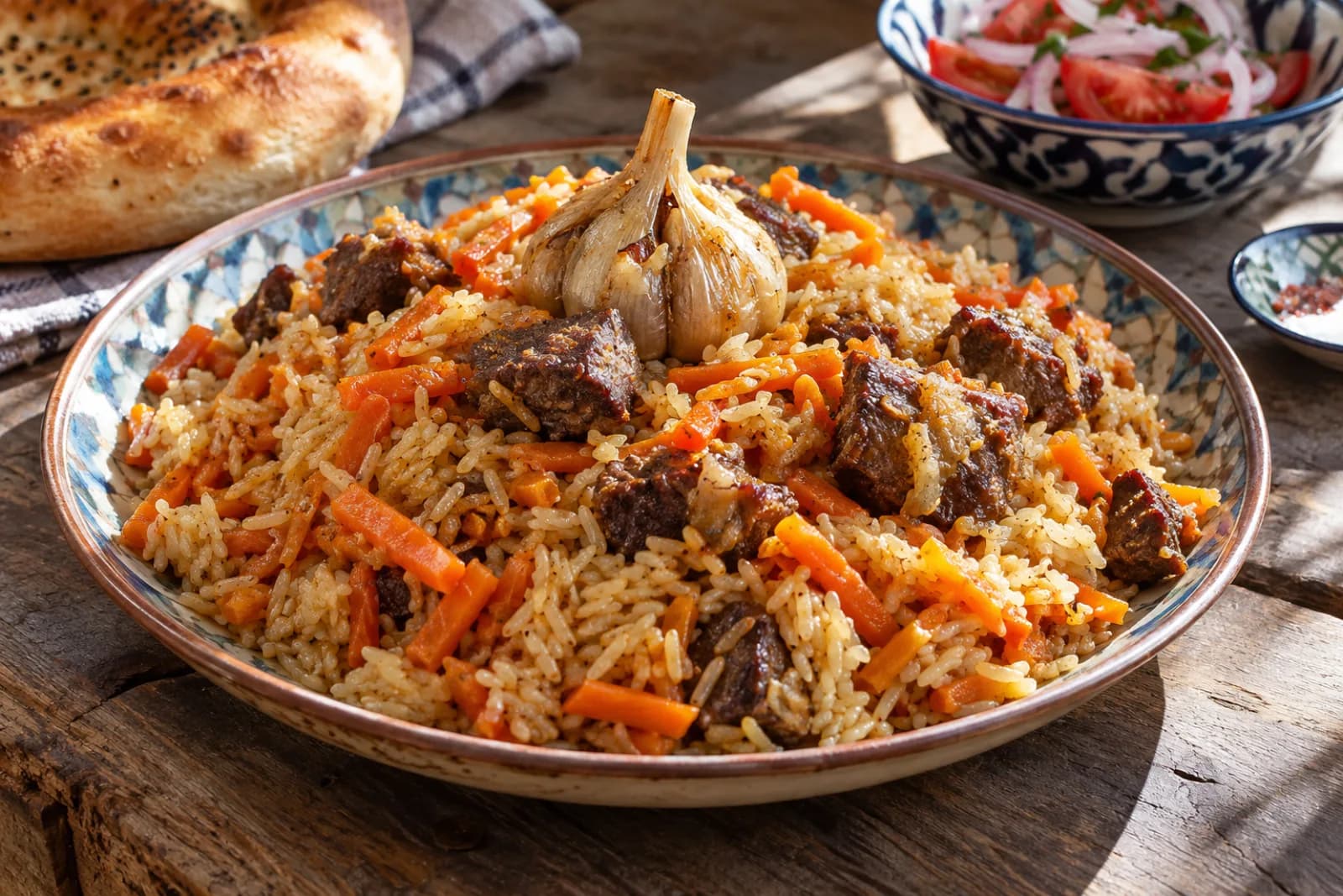 AI ilustrace jídla: Plov
