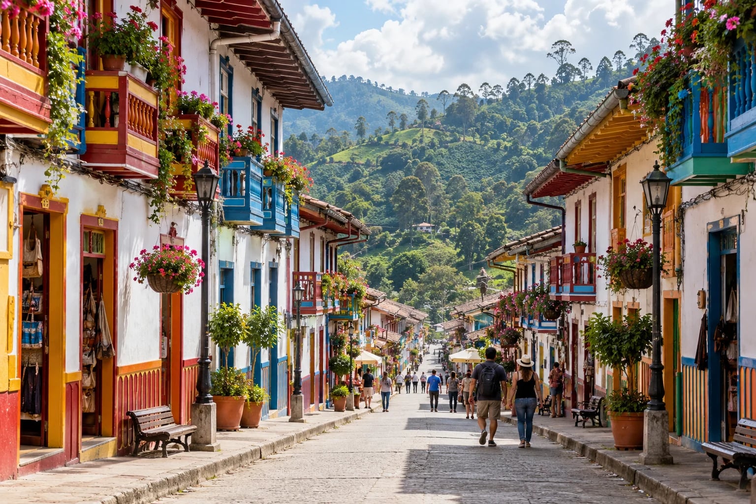 Barevné balkony na Calle Real v Salentu