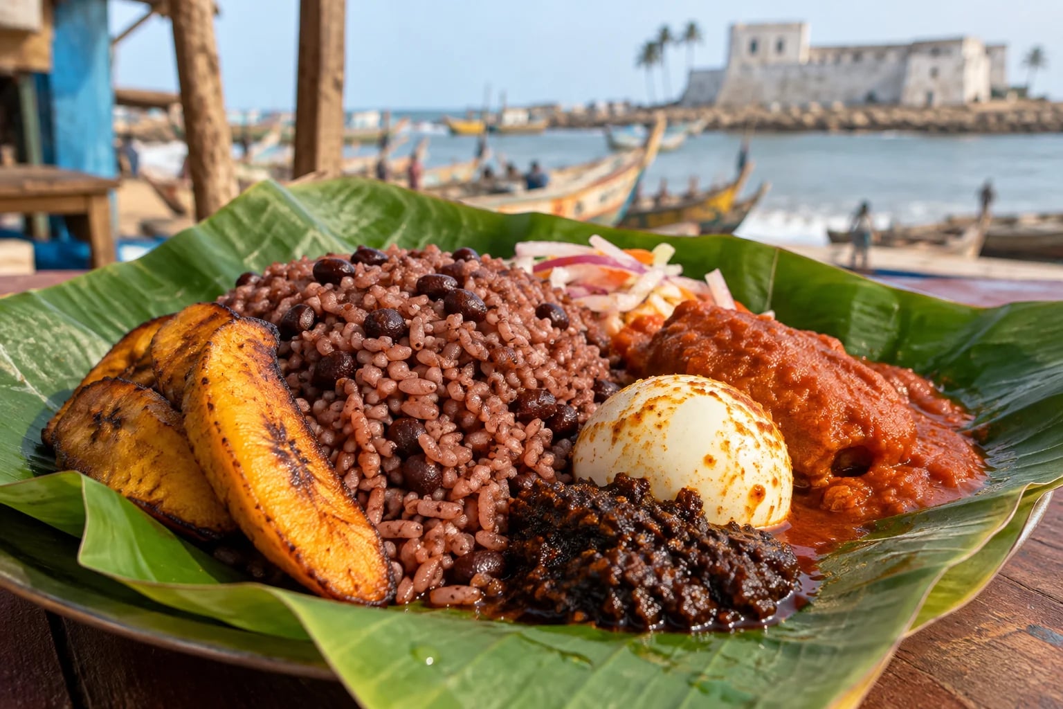 Tradiční jídlo: waakye