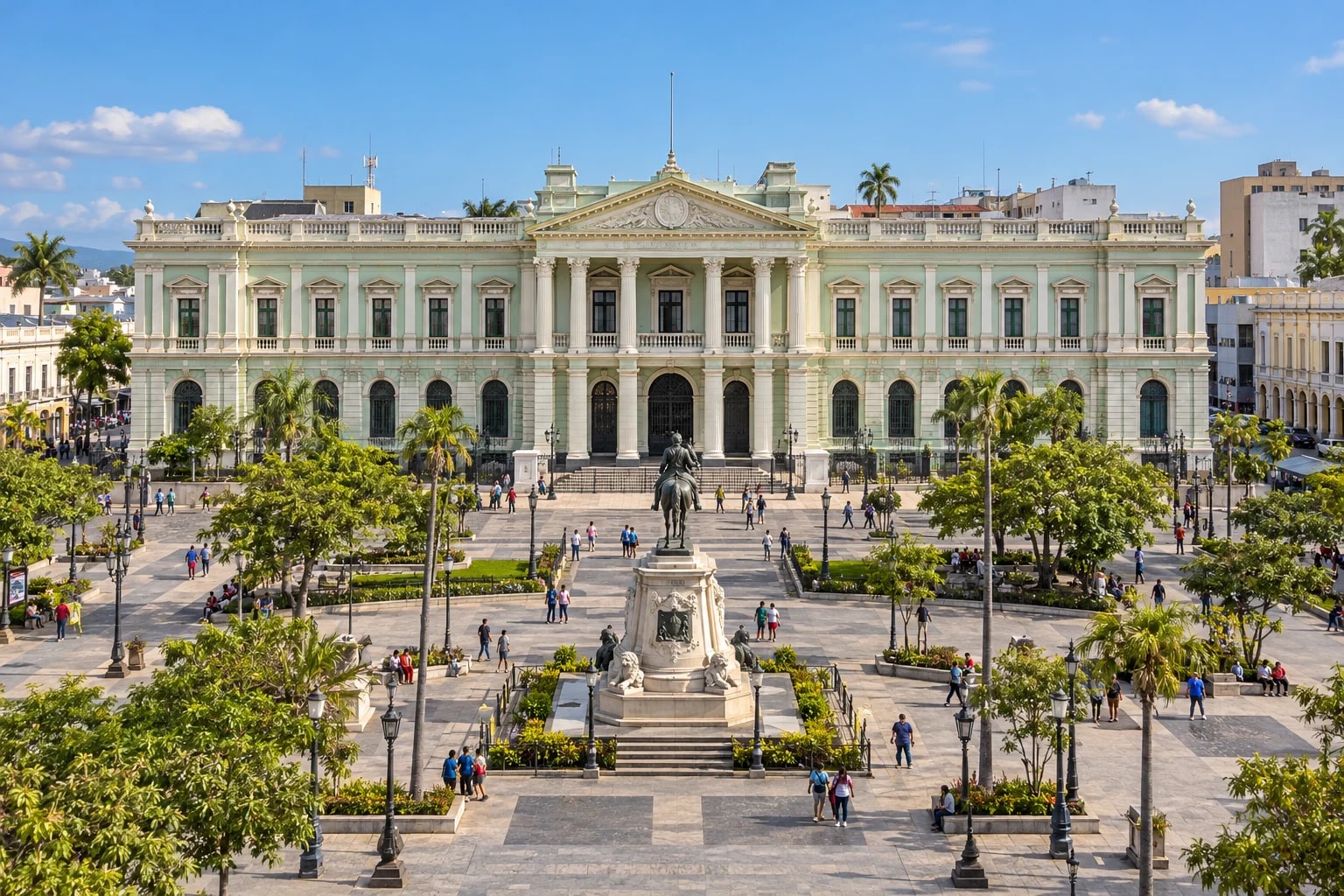 Národní palác a náměstí v San Salvadoru