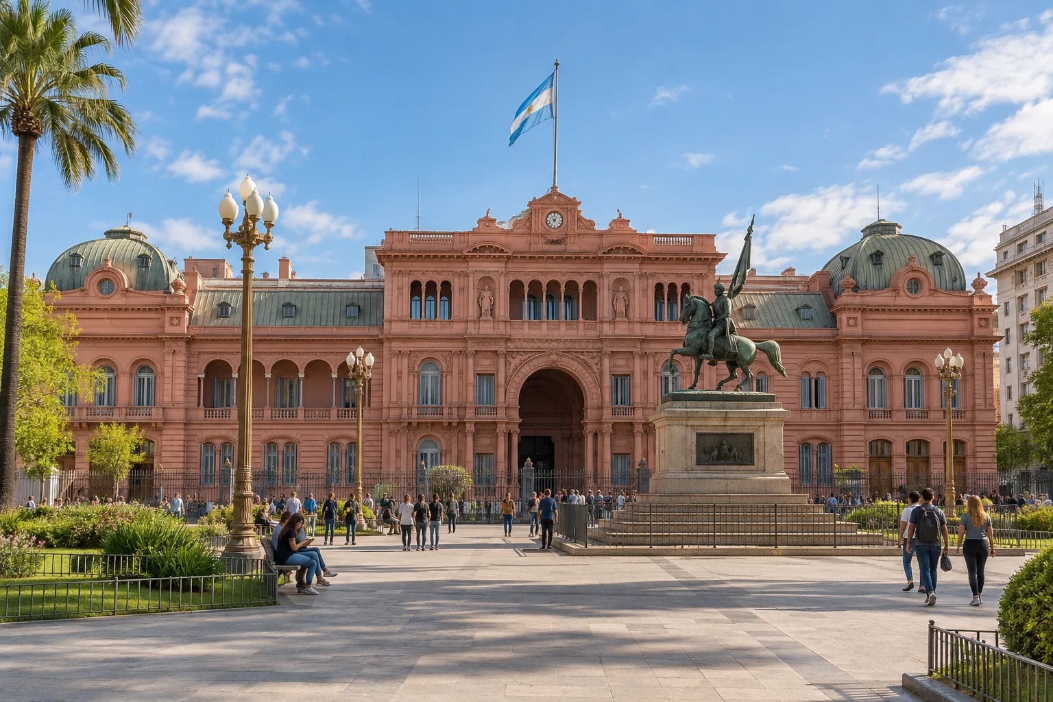 Plaza de Mayo a Casa Rosada v Buenos Aires