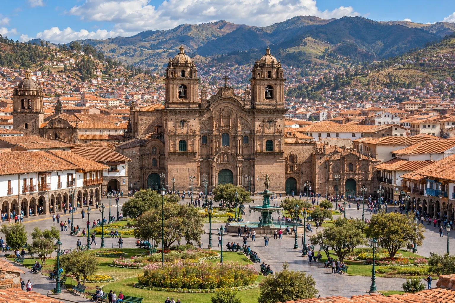 Plaza de Armas a katedrála v Cuscu