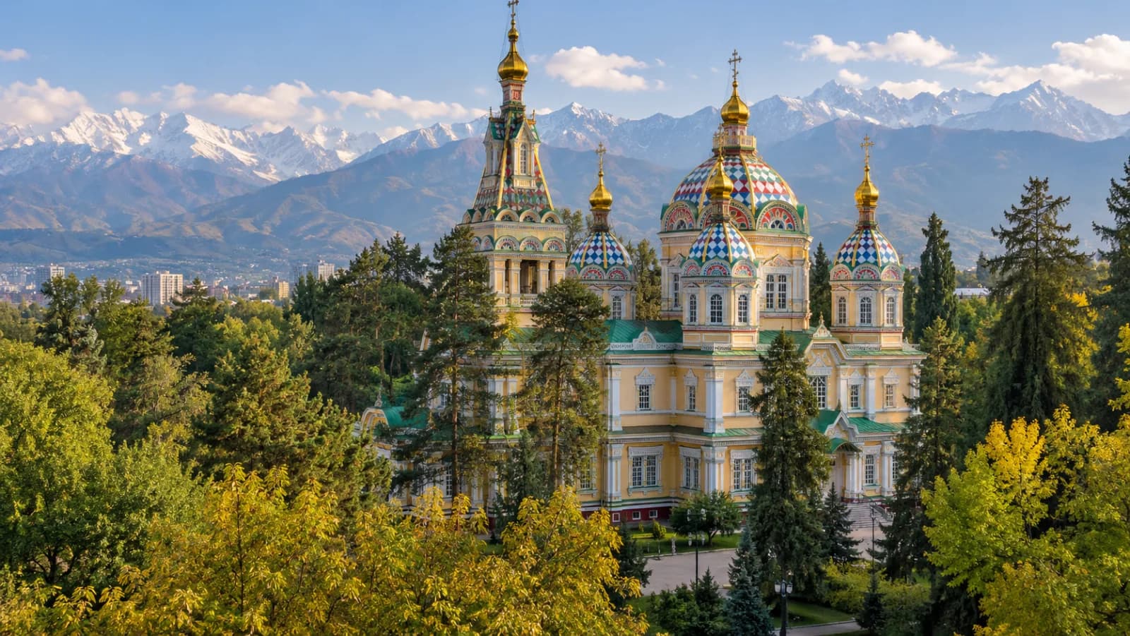 AI ilustrace: Almaty; kulturní orientace, nikoli současná fotodokumentace