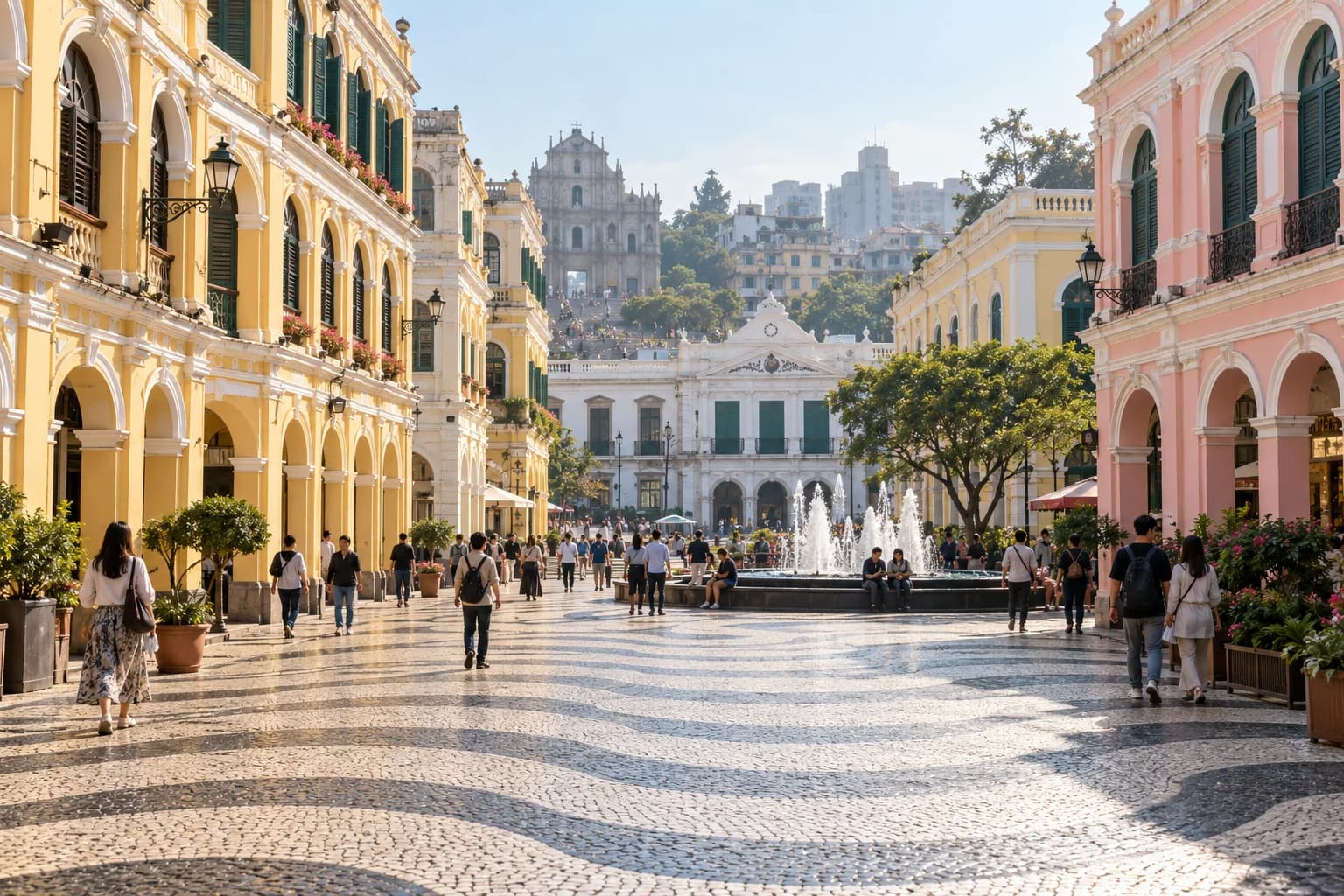AI ilustrace destinace Macao; není dokumentární fotografií aktuálního stavu