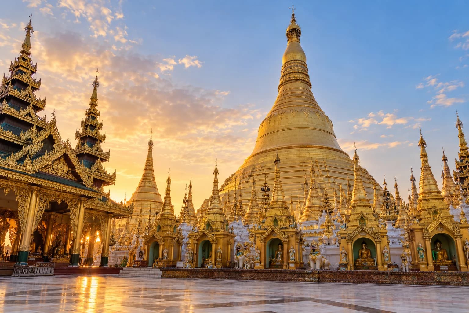 AI ilustrace destinace Myanmar; není dokumentární fotografií aktuálního stavu