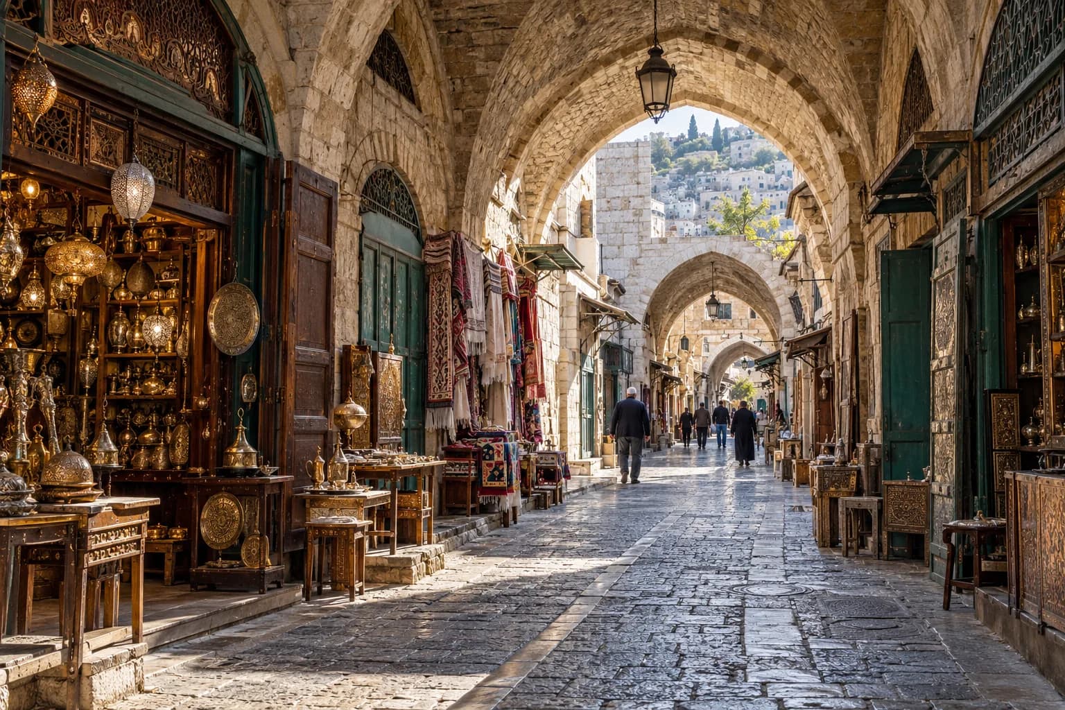 AI ilustrace Náblus, tradiční architektury nebo krajiny; nikoli aktuálních podmínek