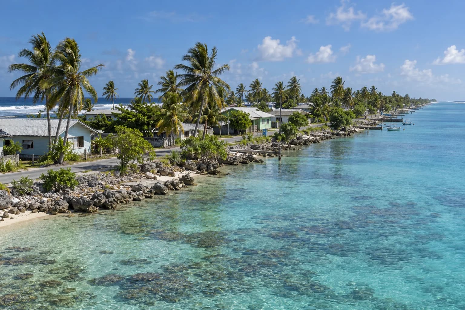 AI ilustrace: Tuvalu; nikoli fotografie aktuálního stavu