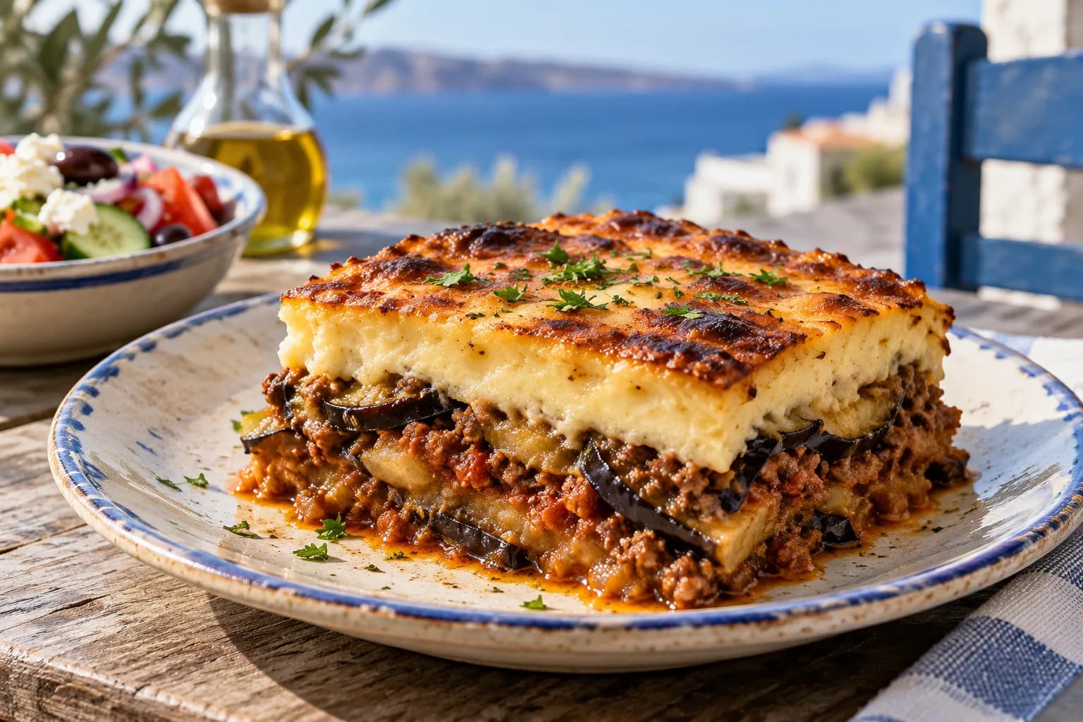 AI ilustrace jídla: Moussaka